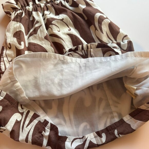 Roxy Brown & White Swirl Pattern Strap Short 100% Cotton Sundress sz M - Picture 10 of 10